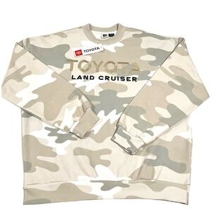 NWT Toyota Land Cruiser Camo Sweatshirt Embroidered Logo Men's L Tan